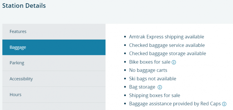 amtrak suitcase policy